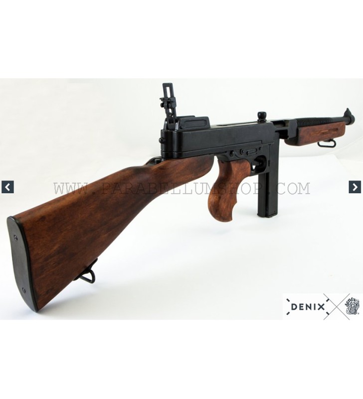 Epic Militaria Riproduzione WW2 - Custodia Morbida Con Cerniera Per Mitragliatrice Thompson, Tela Cotone E Pelle