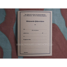 German WW2 driving license for Army FUHRERICHEIN
