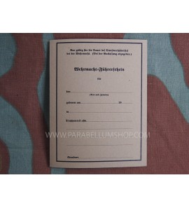 Patente di guida Esercito Tedesco Wehrmacht FUHRERICHEIN