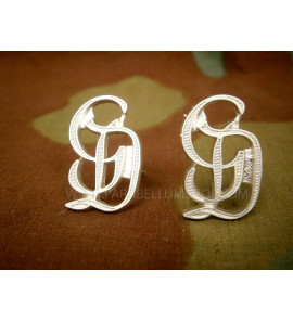 Monogrammi Grossdeutschland GD metallo per spalline - argento