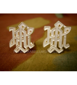 Monogrammi LAH SS-Leibstandarte metallo per spalline - argento