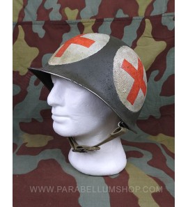Original WW2 US M1 helmet repainted and with medic insignia