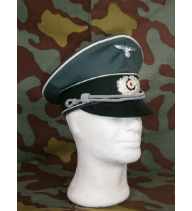 German WW2 Heer officer visor cap by Erel Robert Lubstein - metal wreath and cockade